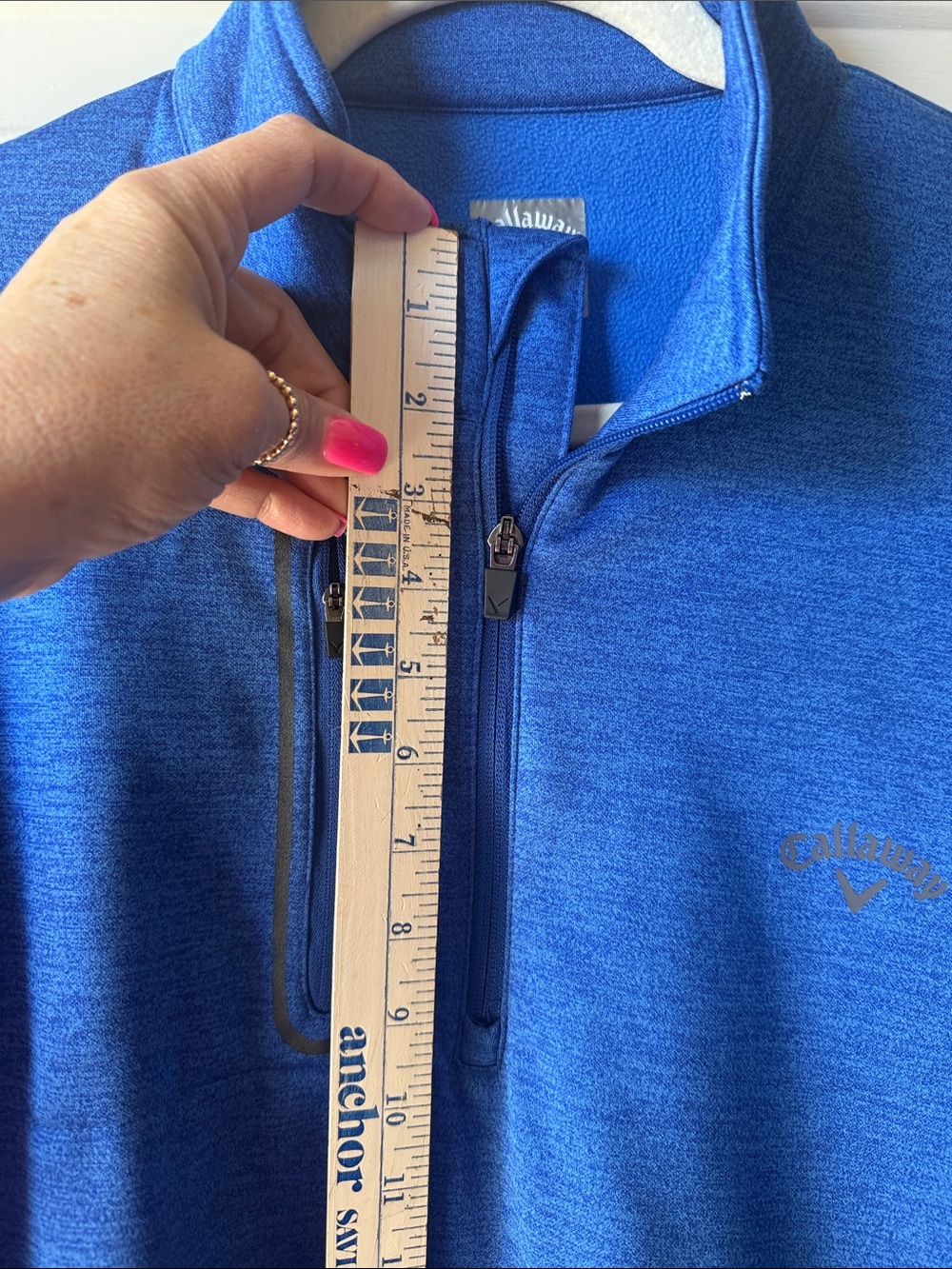 Callaway Heather Royal Blue Quarter-Zip Pullover - Picture 6 of 9